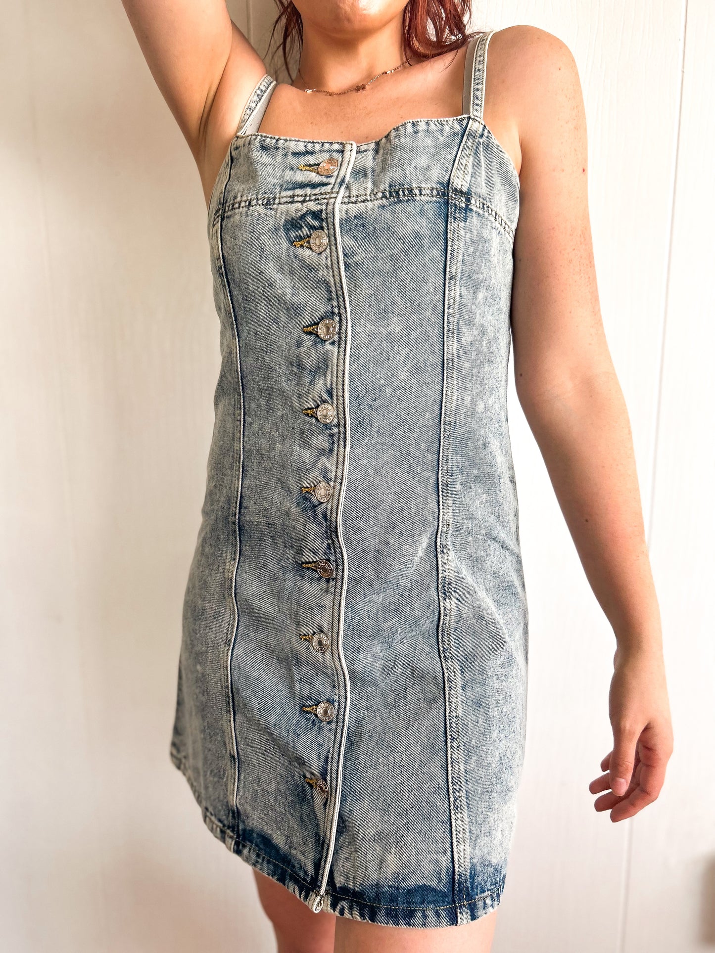 Denim Dreams - Acid Wash Button Down Dress