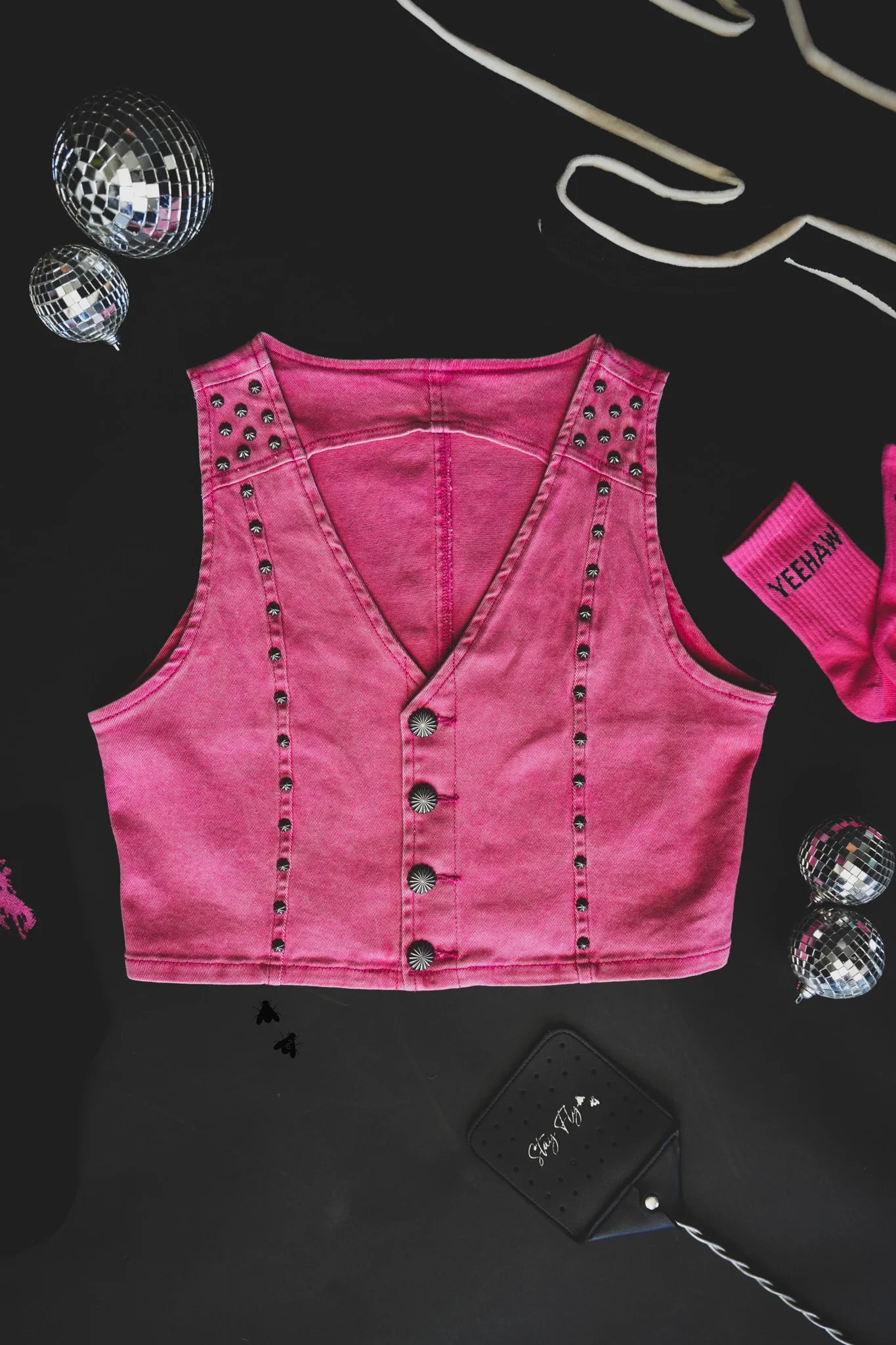 Pecos Queen Pink Denim Vest