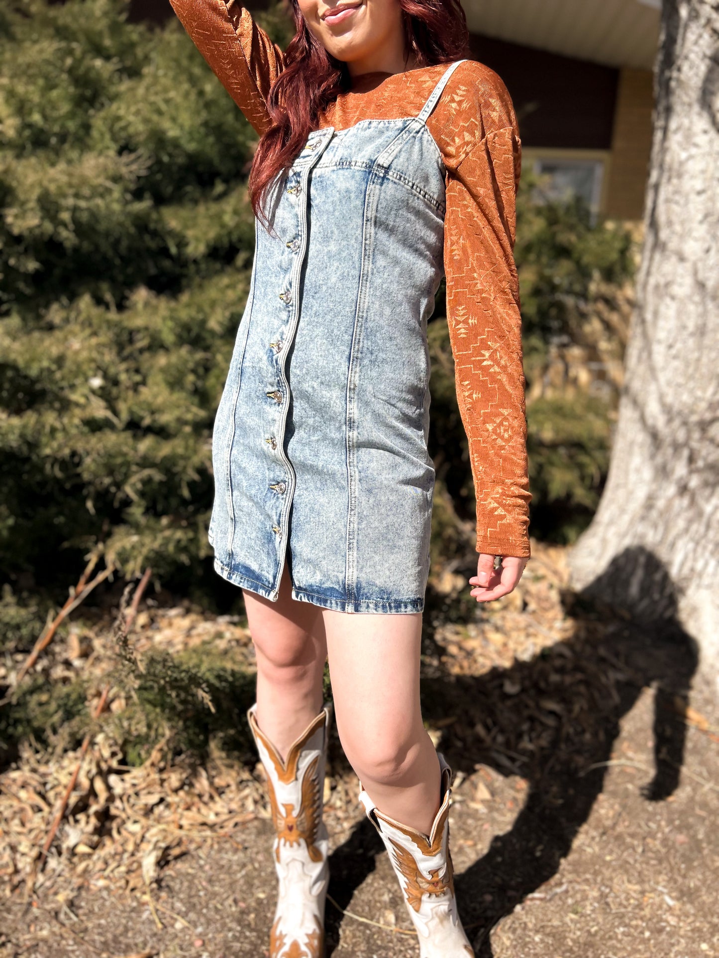 Denim Dreams - Acid Wash Button Down Dress