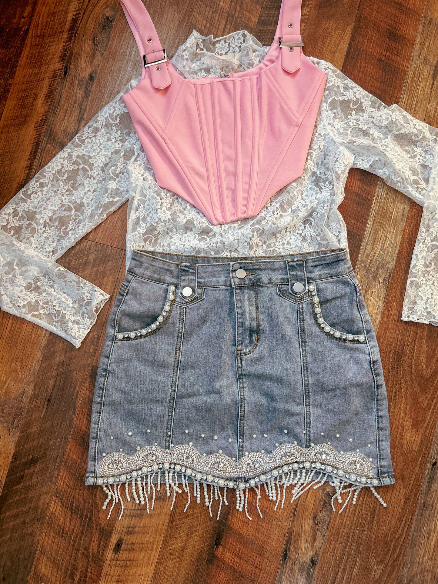 Delicate White Lace Mesh Layering Top